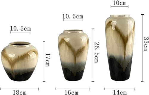 Jarrón de jarrón de decoración rústica de la Granja Buqueo Vaso de cerámica para césped de Pampas, Adorno para la Tienda de Ropa de Restaurante (tamaño: 16 * 26.5cm)