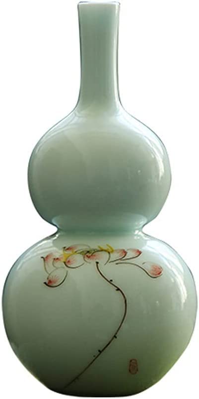 Vase pequeño Vase Mini Porcelana Zen Desktop Vase Decoración de la Sala de Estar Creativa Decoración de Loto pintadas a Mano (Color: predeterminado)
