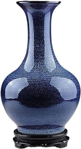 Jarrones Decoración Decoración del hogar Porcelana Exquisito Blue Ceramic Jarrón de cerámica Garrón de Interior para jarrones de Flores del Porche (Color: predeterminado)