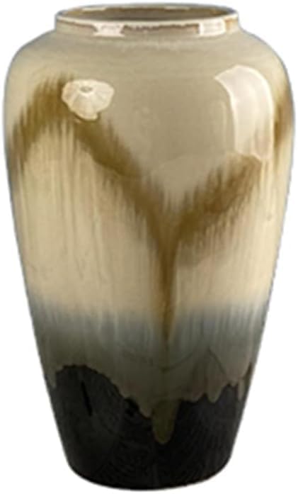 Jarrón de jarrón de decoración rústica de la Granja Buqueo Vaso de cerámica para césped de Pampas, Adorno para la Tienda de Ropa de Restaurante (tamaño: 16 * 26.5cm)