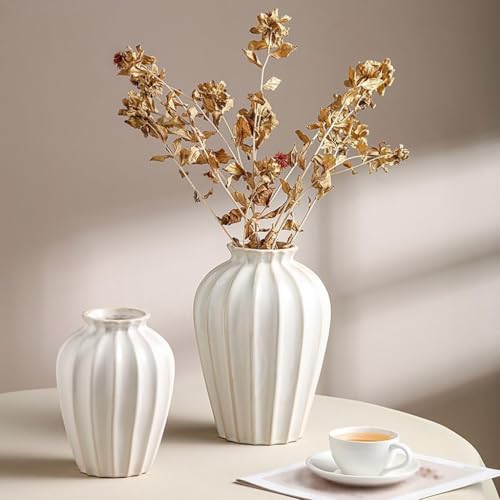 Jarrones Vase de cerámica Home Sala de Estar Adornos de Escritorio Arreglo Flower Flores secas Vase de Escritorio Retro Jarrón (Tamaño: B, Color: A)