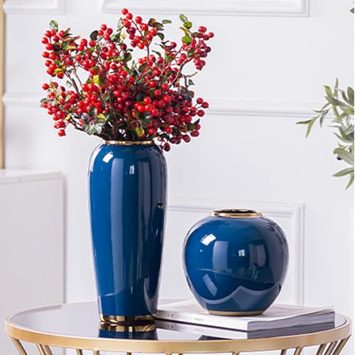 Decoración del hogar Jarrones de Flores de cerámica Ornamento GRANDO para Flores secas, Flores Artificiales, para la decoración de repisas de la Sala de Estar (tamaño: 18+24+32 cm)